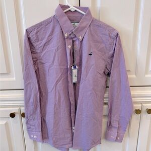 NEW Properly Tied button down in purple gingham. Size YL (14-16).
